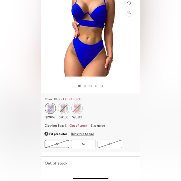 Neon Blue Bikini Set Cut Out Underwire Halter Push Up Bra Bathing Suit ***NEW*** - Picture 5 of 5